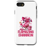 Flamazing Shannon Pink Flamingo Tropical Beach Scene Mujer Carcasa para iPhone SE (2020) / 7/8