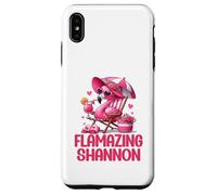Flamazing Shannon Pink Flamingo Tropical Beach Scene Mujer Carcasa para iPhone XS MAX