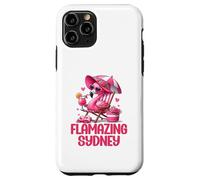 Flamazing Sydney Pink Flamingo Tropical Beach Scene Mujer Carcasa para iPhone 11 Pro