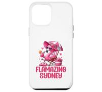 Flamazing Sydney Pink Flamingo Tropical Beach Scene Mujer Carcasa para iPhone 12 Pro MAX