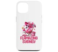Flamazing Sydney Pink Flamingo Tropical Beach Scene Mujer Carcasa para iPhone 13