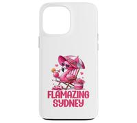 Flamazing Sydney Pink Flamingo Tropical Beach Scene Mujer Carcasa para iPhone 13 Pro MAX
