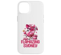 Flamazing Sydney Pink Flamingo Tropical Beach Scene Mujer Carcasa para iPhone 14 Plus