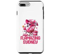 Flamazing Sydney Pink Flamingo Tropical Beach Scene Mujer Carcasa para iPhone 7 Plus/8 Plus