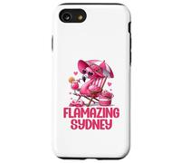 Flamazing Sydney Pink Flamingo Tropical Beach Scene Mujer Carcasa para iPhone SE (2020) / 7/8