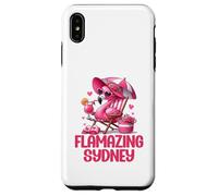 Flamazing Sydney Pink Flamingo Tropical Beach Scene Mujer Carcasa para iPhone XS MAX