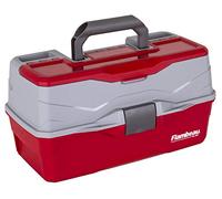 Flambeau Outdoors 6383TB Caja de aparejos clásica de 3 bandejas, rojo/gris
