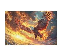 Flame Colorful Flying Águila Puzzle 1000 Piezas Desafío Impossible Radiant Whimsical Menagerie Rompecabezas para Adultos Aliviar Estrés Decoración Hogar 3D Maquetas Construir 1000 PCS