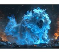 Flame Diamond Painting, Animal DIY Diamond Painting Adultos, 5D Manualidades Adultos, Dibujos con Diamantes Kits, DIY Punto de Cruz Cuadro Diamantes Kits, Verano Decoracion Hogar, 120x90cm 4-8181