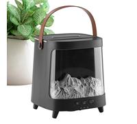 Flame Diffuser, 7-Color Light Fireplace Humidifier, Quiet Aromatherapy Machine with Timer and Remote, 200ml Basic Oil Diffuser for Living Room, Desktop, Counter, 13.2x13.2 cm