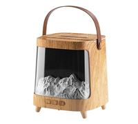 Flame Diffuser, Fireplace Aromatherapy Humidifier, 5.87x5.2x5.2 Inches 7 Color Light Remote Control and Timer, Quiet Oil Diffuser for Living Room, Bedroom, Offices, Desktop, Counter