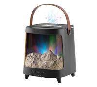 Flame Diffuser, Fireplace Aromatherapy Humidifier, 5.87x5.2x5.2 Inches 7 Color Light Remote Control and Timer, Quiet Oil Diffuser for Living Room, Bedroom, Offices, Desktop, Counter