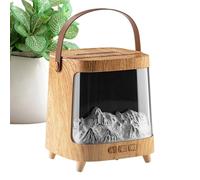 Flame Diffuser, Light Fireplace Humidificar, 5,87 x 5,2 x 5,2 pulgadas Aromatherapy Machine for Quiet Air, 200 ml, Portable Remote Control, Living Room, Desktop, Counter, Black