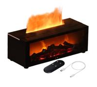 Flame Fire Diffuser Humidifier, 7-Color Flame Effect Oil Diffuser, Ultrasonic Cool Mist Humidifier W/Timer & Waterless Auto-Off, Ultra-Quiet Aroma Diffuser For Large Room Bedroom Officez -Gift Choice