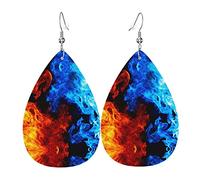 Flame Ice Hot Leather Pendientes para mujer Pendientes colgantes Gota colgante con gancho Regalos para niña adulta