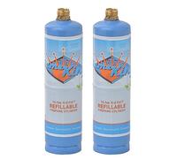 Flame King 1LB Empty Propane Welding Cylinder Tank, Reusable & Transportable - Safe and Legal Refill Option, 14.1 oz, Blue (2-Pk)