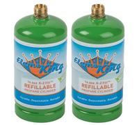Flame King Depósito cilíndrico de propano rellenable de 1 lb - Reutilizable - Safe and Legal Refill Option - DOT Compliant-16.4 oz (.