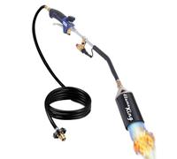Flame King Kit de antorcha de propano resistente para malas hierbas, 340,000 BTU con encendedor piezoeléctrico (autoencendido), con conjunto regulador de manguera de 6 pies