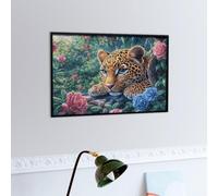 Flame Léopard Puzzle 300 Piezas Desafío Intelectual Faune paysagère rêveuse Rompecabezas para Adultos Obra De Arte Colorido DIY Creativo Decoración Hogar 300 PCS