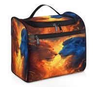 Flame Lions - Bolsa de maquillaje de viaje para mujeres, hombres, niñas y niños, 11.2 L, bolsa de aseo para colgar, organizador de cosméticos, bolsas de ducha, color, XL, Organizador de bolsas