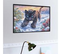 Flame Panthère Noire Puzzle 500 Piezas Aliviar Estrés Profundo Animal de compagnie Rompecabezas Familiar para Hombres Y Mujeres Obra De Arte Decorativo Hogar 500 PCS