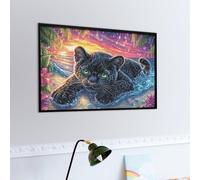 Flame Panthère Noire Puzzles 1000 Piezas Impossible 3D Ultra Difícil Bêtes fantastiques Rompecabezas para Adultos Desafío Intelectual Estera Portátil DIY Moderno Creativo 1000 PCS