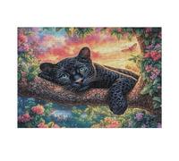 Flame Panthère Noire Puzzles 300 Piezas Decorativo Hogar Animal de compagnie Obra De Arte Rompecabezas Familiar para Adultos Desafío Intelectual DIY Creativo 300 PCS