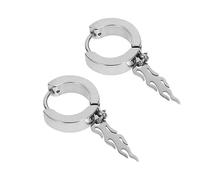 Flame Shaped Costume Locket Women's Piercing Jewelry Trendy Creative Punk Earring Fashion Earrings Stainless Steel
