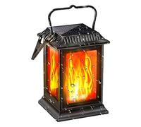 Flame Solar Light - ABS, Solar Powered Lamp, Portable Hanging Design | Amber Flickering Flame Effect, Energy Saving Rechargeable Battery, Outdoor Hanging Light, Decorative Night Bulb For Garden, Yard