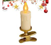 Flameless LED Candles, Battery Operated Clip Lights, Flickering Flame Effect Decorative Lighting for Wedding Party Garden Christmas Living Room Indoor Events, 15x5x5cm