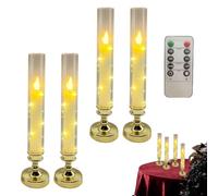 Flameless LED Candles, Electric Candle Lights with Remote Control, Battery Operated Atmosphere Lamps, 4-Piece Decorative Set for Fireplace, Festival, Daily Dining, Wedding, Banquet, and Table Decor