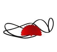 FLAMENCA SHOP Soporte porta-abanico con forma de abanico material simulación espejo (ROJO)