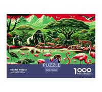 Flamenco 1000 Pieces Animales de la Selva Jigsaw Puzzles For Adults Challenging Game Stress Relieving Entertainment Exercise The Memory of The Brain for Family DecoRataions 70x50cm/1000pcs