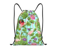 Flamenco amor flores impresión cordón bolsas mochila deporte gimnasio bolsa bolsa cordón bolsa compras bolsa, Flamenco amor flores, M