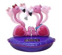 Flamenco bailando con energía solar, flamenco con pompón solar - Consola central Flamingo - Decoración de cabeza sacudida del tablero del coche, juguete de la cabeza sacudida del día de San