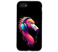 Flamenco con Auriculares Colorido Amante de la música Retro Carcasa para iPhone SE (2020) / 7/8