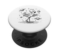 Flamenco cósmico caprichoso explorando Planetas del Espacio Exterior PopSockets PopGrip Adhesivo
