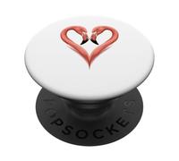 Flamenco Forma de Corazón Flamencos PopSockets PopGrip Adhesivo
