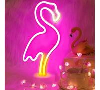 Flamenco Luces de Neón con Base, Rosa Flamenco letrero de neón LED operación USB/batería para decorar dormitorios,salas de estar y habitaciones infantiles como regalo para familiares,niños y amigo
