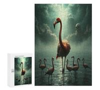 Flamenco Puzzle 300 Piezas Educativo 3D Familiar Paisaje Edificio Juego Intelectual para Niños A 12 Años Y Adultos Rompecabezas DIY Creativo Aliviar Estrés 300 PCS