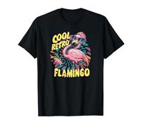 Flamenco retro en gafas de sol 70s 80s 90s Funny Flamingo Camiseta