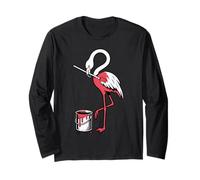 Flamenco rosa novedoso para hombres, mujeres y niños, flamenco divertido Manga Larga