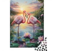 Flamenco rosaBeautiful NenúfarRompecabezas De 1000 Piezas para Adultos, Juegos De Desafío para Niños, Regalos38x26cm/1000pcs