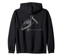 Flamenco Rosado Arte Lineal Ornitólogo Sudadera con Capucha