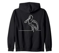 Flamenco Rosado Arte Lineal Ornitólogo Sudadera con Capucha