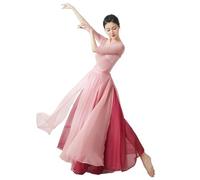 Flamenco Skirt for Women 720 Degree Full Circle Swing Skirt Spanish Dance Costume Adult Flowy Ruffled Layered Skirt for Performances Halloween Party Red Crayon Theme Outfit(Pink Skirt_L)