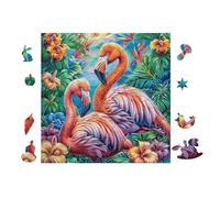 Flamenco Tropical Puzzle 100 Piezas Cartón Grueso para Adultos Noches De Juegos En Familia Regalo Ideal para Cumpleaños 28x28cm