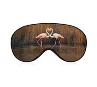 Flamencos bailan juntos para formar un signo de corazón máscara para dormir con correa ajustable, cómoda máscara de ojos suave ayuda para dormir, máscaras de ojos que bloquean la luz