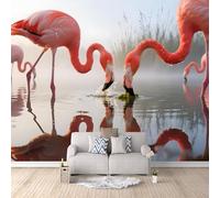 Flamencos Papel Pintado 500×280cm Flamenco Rosa De Ensueño Papel Pintado Fotomurales Pared Tejido No Tejido Decorativos Murales Fotográfico Moderno Decoración de Paredes