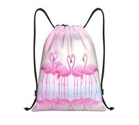 Flamencos Rosados Formando Corazones Reflexiones Mujer Hombre Bolsa De Gimnasio Con Cordón Bolsa De Deporte Plegable Mochilas Deportiva Para Viaje Senderismo Acampada